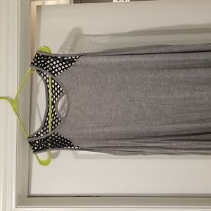 Gray, tank with sleeve detail